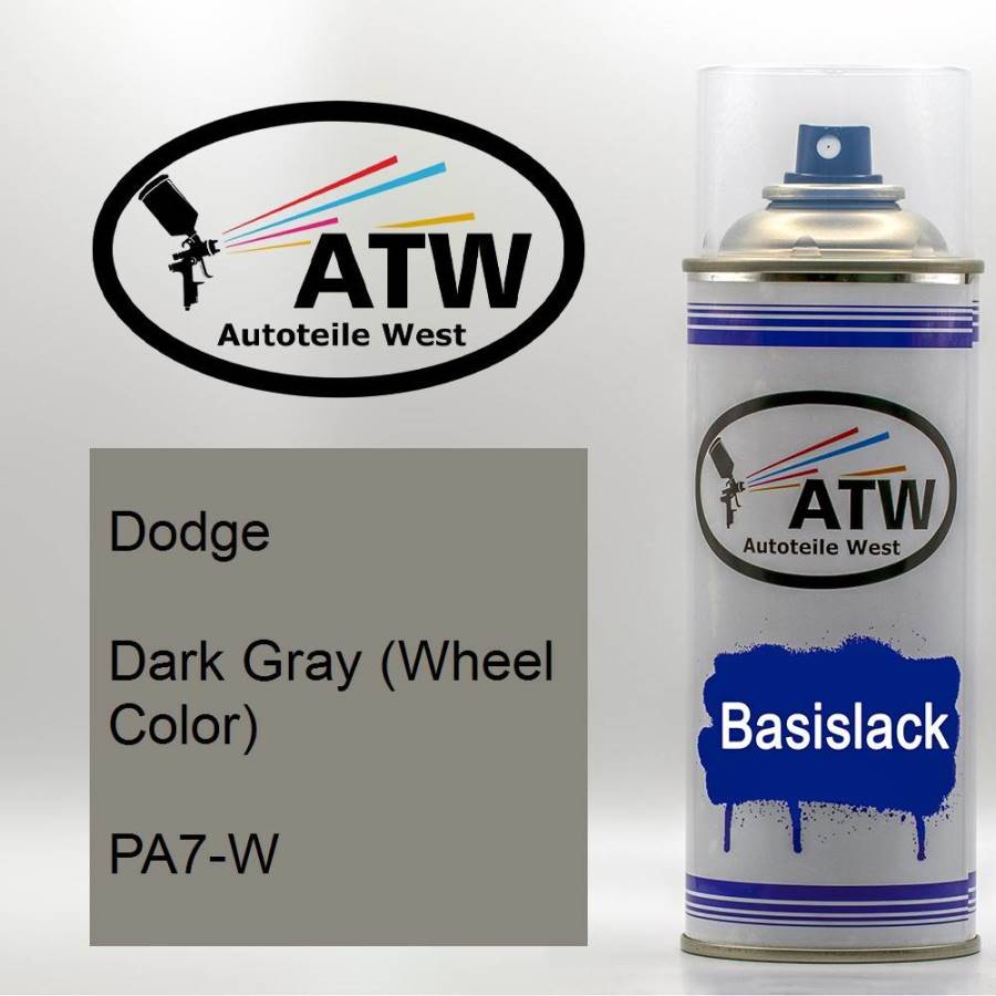 Dodge, Dark Gray (Wheel Color), PA7-W: 400ml Sprühdose, von ATW Autoteile West.